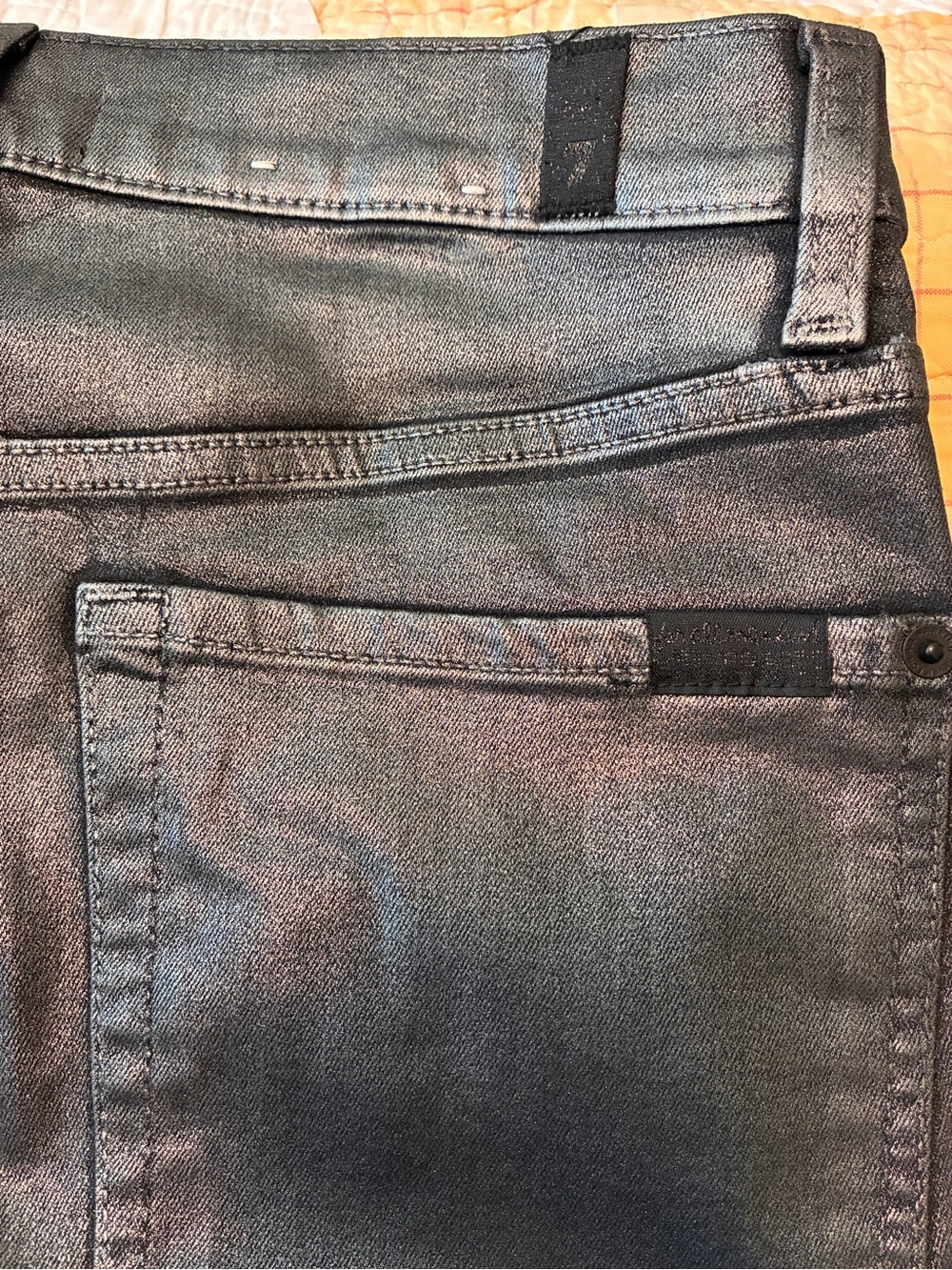 7 for All Mankind Metallic Slim Jeans - Picture 15 of 16